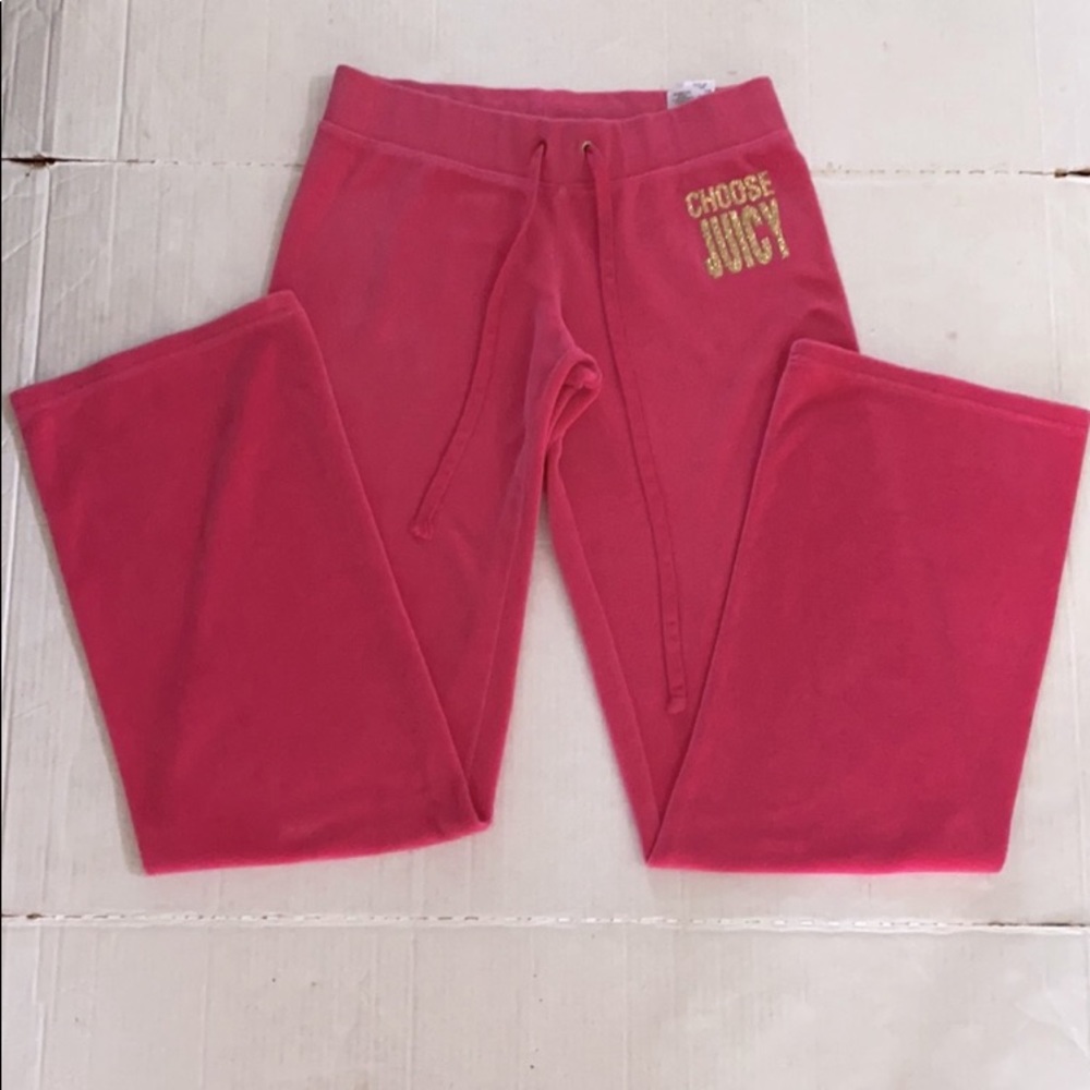 Y2K Juicy Couture BLING Pink Velour Velvet Tracksuit SET CHOOSE JUICY - Picture 4 of 16